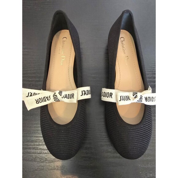 CHRISTIAN DIOR black ballet flats women's size 36.5 - Picture 3 of 9